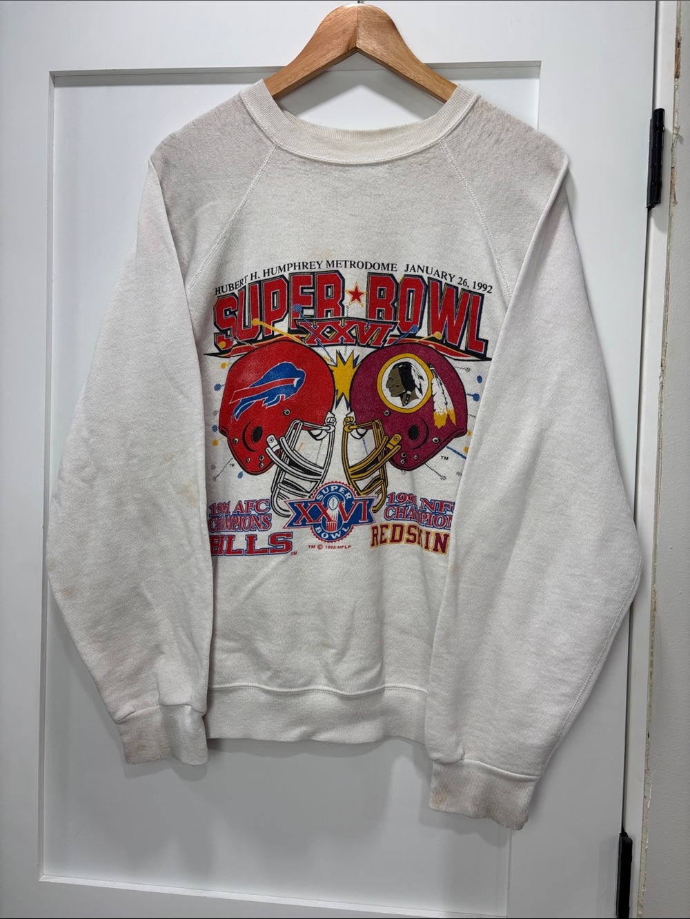Vintage 1992 NFL Bills and Redskins Sweatshirt